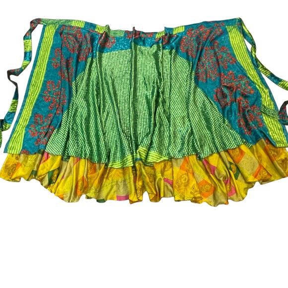 Womens Wrap Skirt One Size Maxi Bohemian Festival Indie Vacation Maximalist - Picture 2 of 7